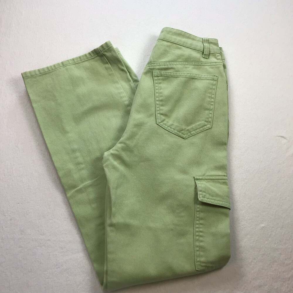Altar'd State wide Leg Cargo Pants Size XS Green Boho Y2K Festival Beach - Picture 11 of 11
